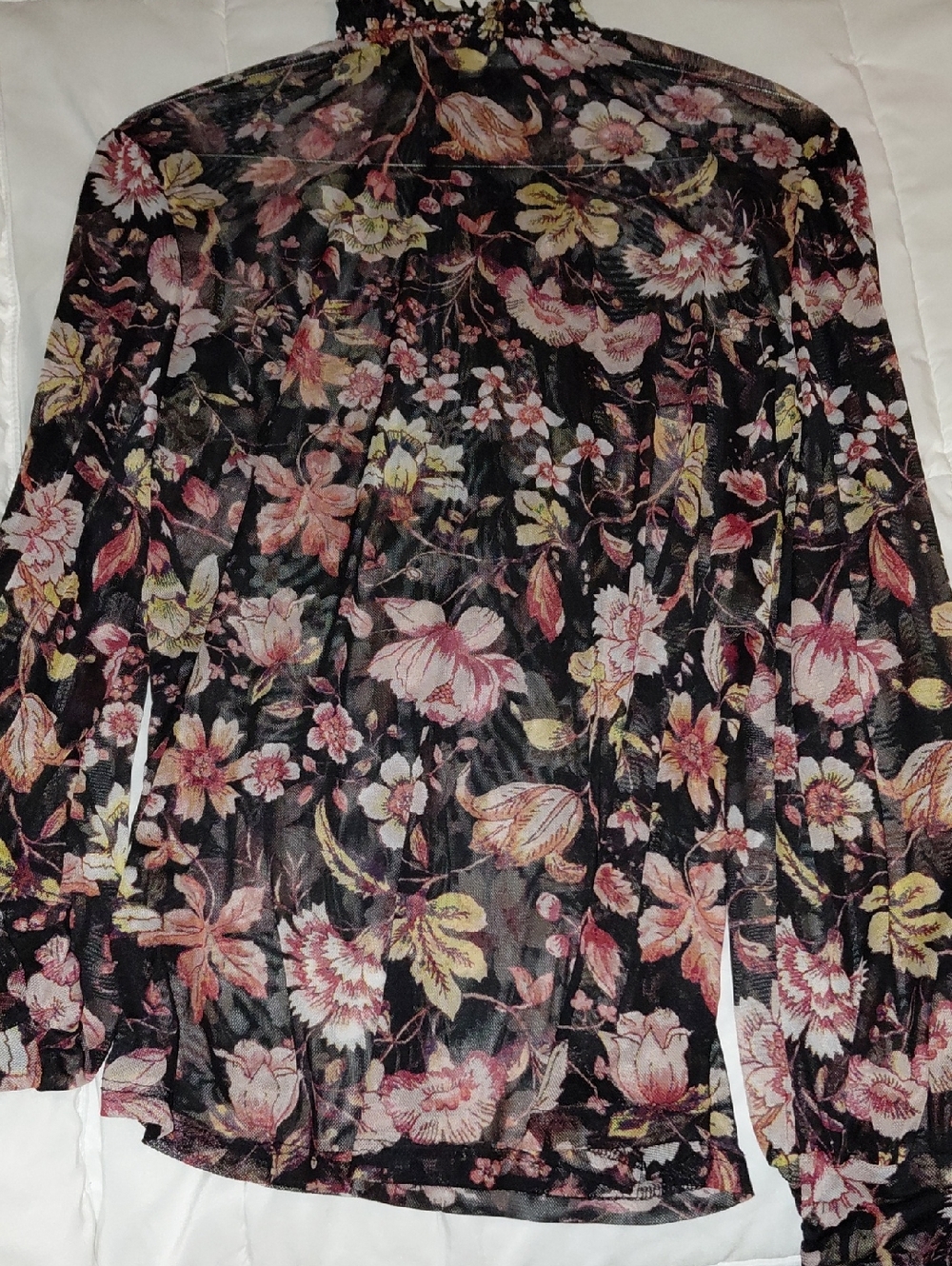 Sheer Black Floral Blouse - Lightweight Women’s Top